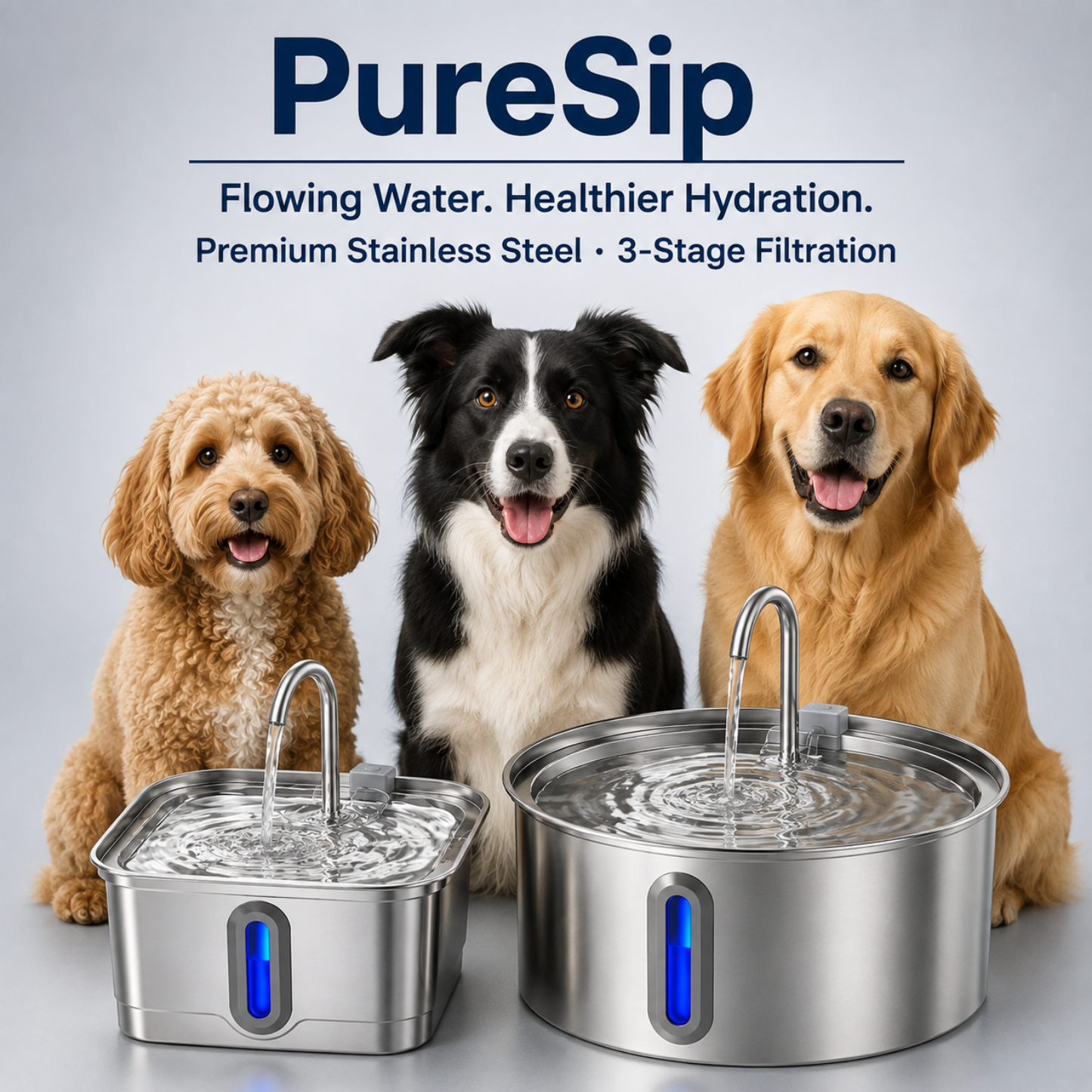 PureSip Flowing Water Fountain for Dogs