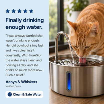 PureSip Flowing Water Fountain for Cats