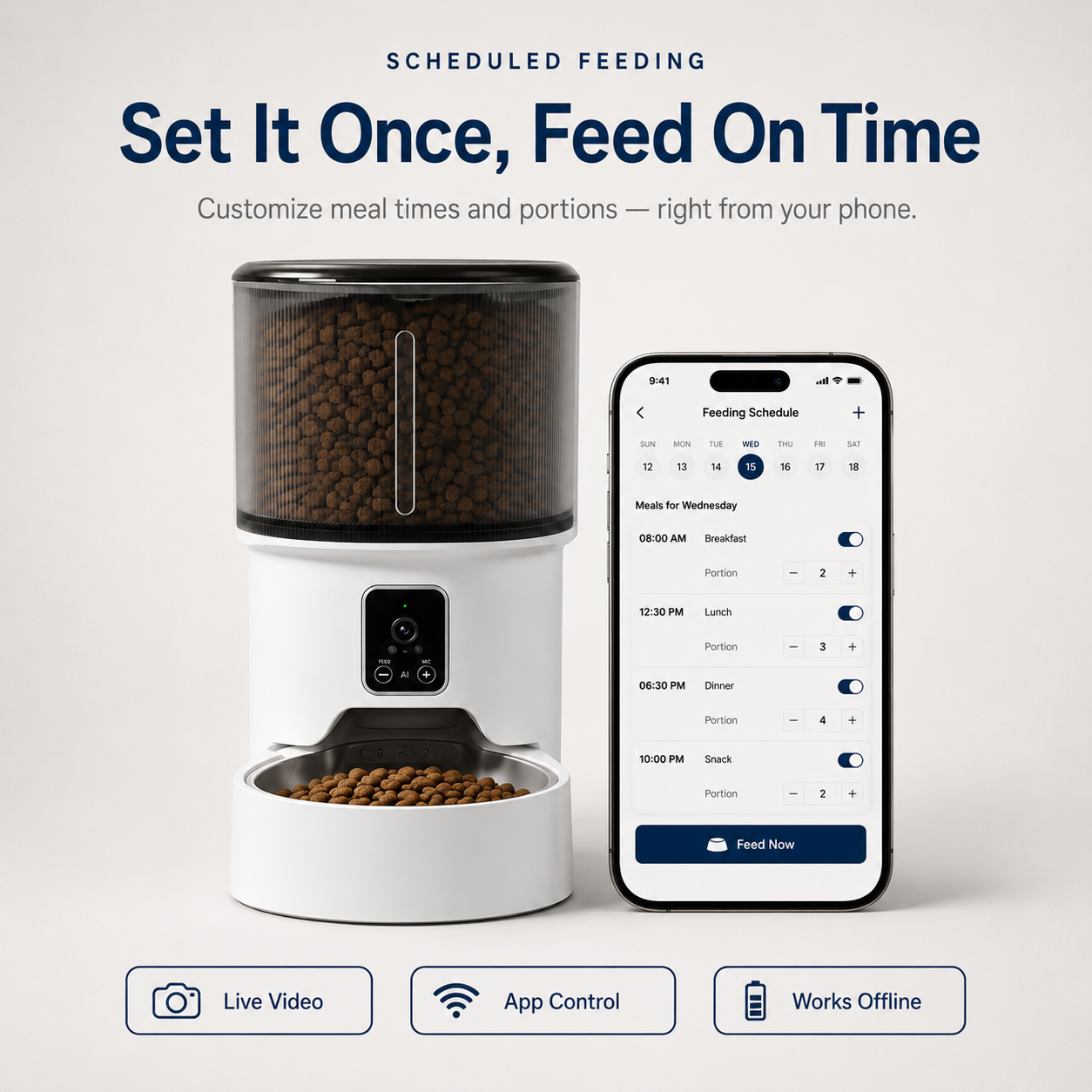 NestFeed – Smart Auto Feeder with Live Camera