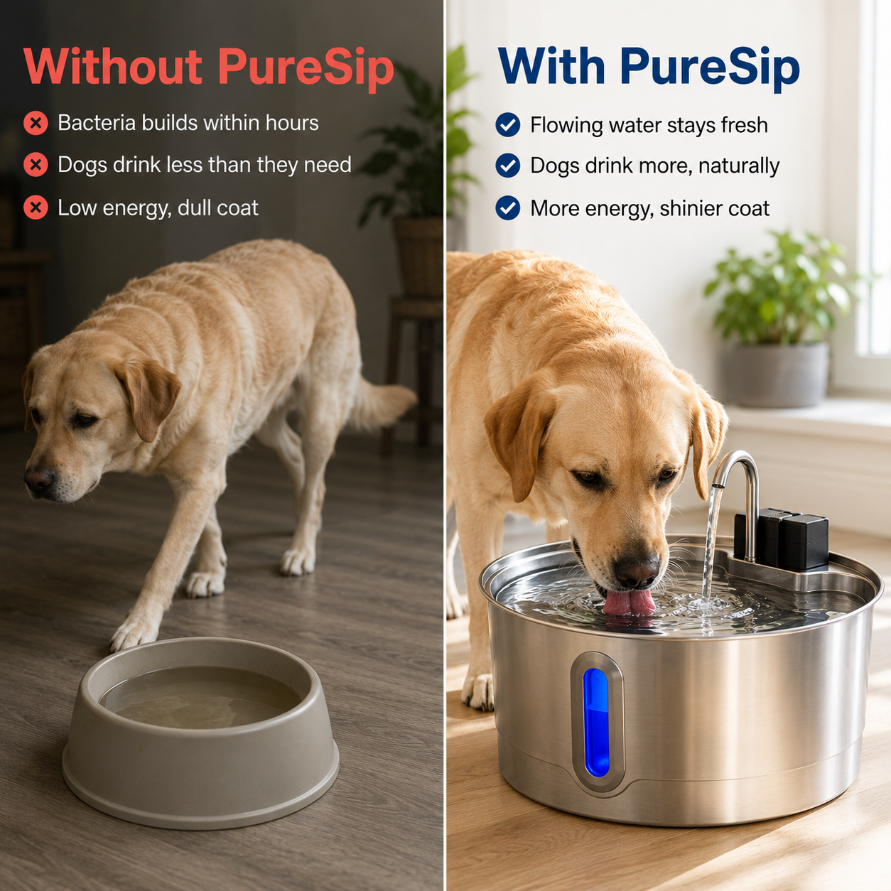 PureSip Flowing Water Fountain for Dogs