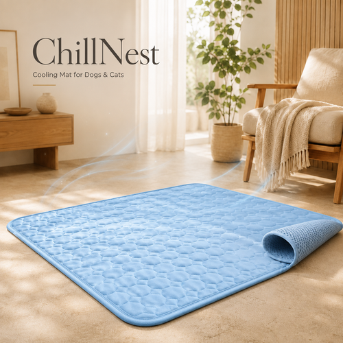 ChillNest Cooling Mat for Dogs & Cats | Self-Cooling Pet Bed Pad