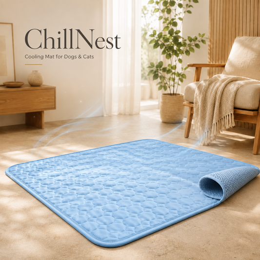 ChillNest Cooling Mat for Dogs & Cats | Self-Cooling Pet Bed Pad