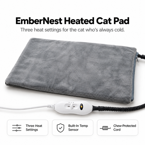 EmberNest Heated Cat Pad – Adjustable Warmth