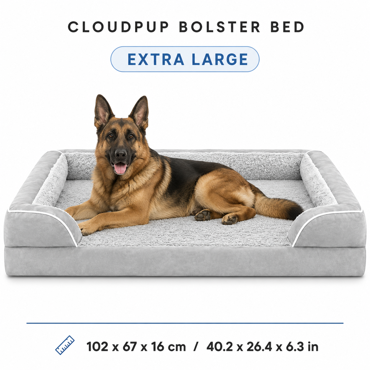 CloudPup Bolster Bed – Orthopedic Foam Support