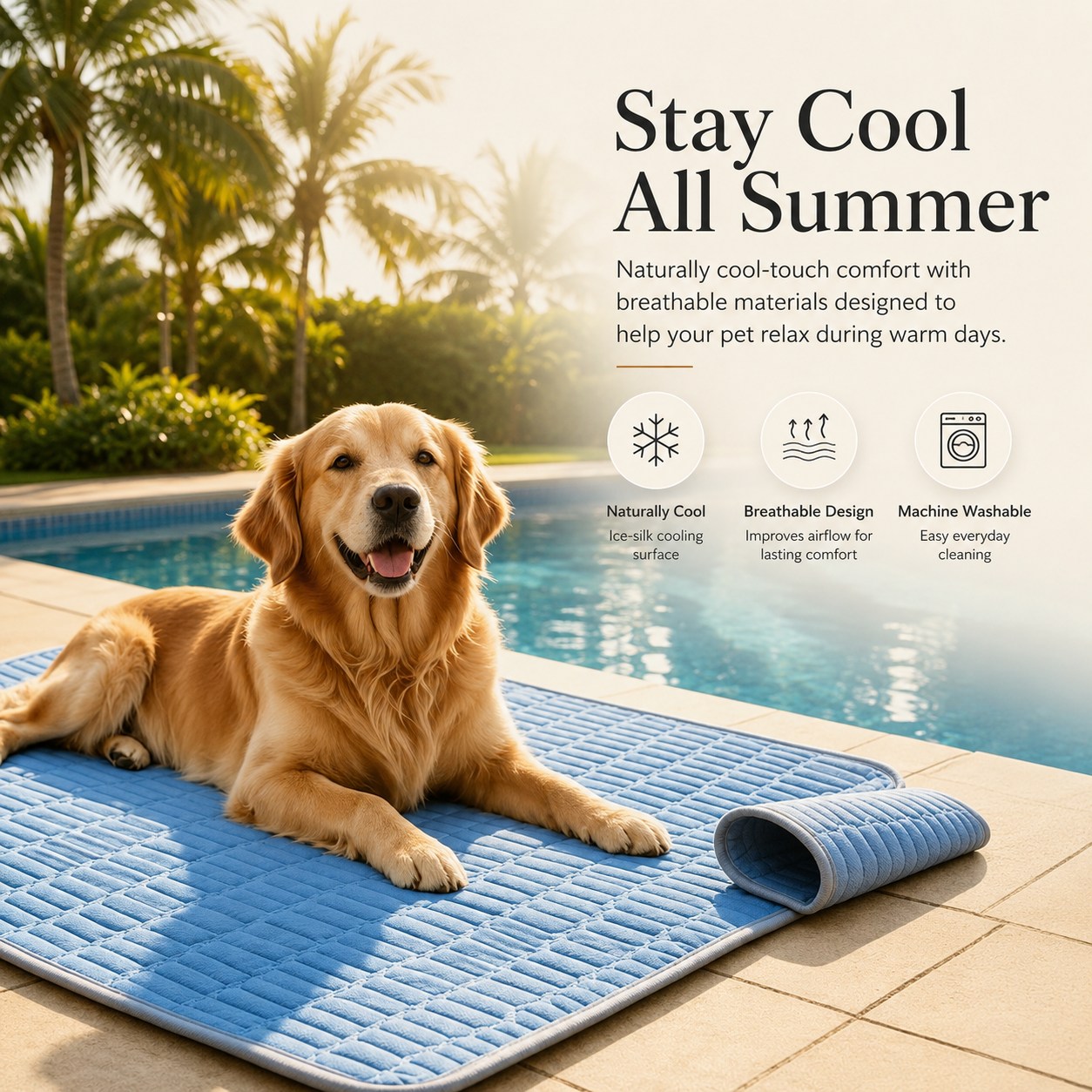 ChillNest Cooling Mat for Dogs & Cats | Self-Cooling Pet Bed Pad
