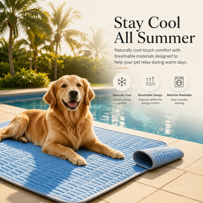 ChillNest Cooling Mat for Dogs & Cats | Self-Cooling Pet Bed Pad