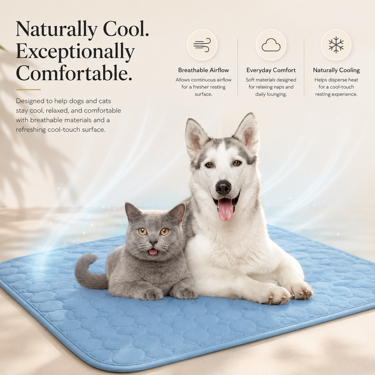 ChillNest Cooling Mat for Dogs & Cats | Self-Cooling Pet Bed Pad